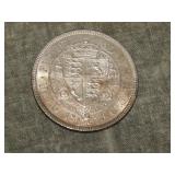 1893 British SILVER Half CROWN AU/UNC U grade