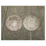 1911 & 1939 Canada SILVER 50 Cent coins