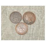 1853, 1875, 1881 British Farthing NICE coins