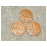 3 1950 British Penny Coins BETTER DATE