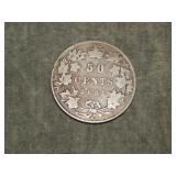 1881 H Canadian 50 Cent Coin RARE !!!