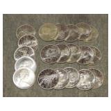 20 Canada 1965 SILVER Dollars lg bead blunt 5