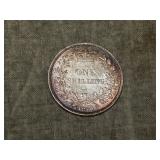 1860 British SILVER Shilling NICE !!
