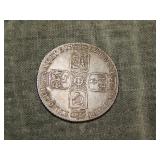 1757 British SILVER Sixpence NICE !!