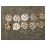 10 British SILVER Threepence (dates in pic)