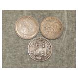1887, 1890, 1894 British SILVER Shillings