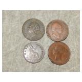 1826, 34, 55, 61  Decent Half Penny Coins
