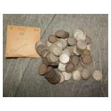 Approx. 99 British SILVER Threepence 4.47 Troy OZ