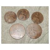 1861 ?, 62, 80, 96 British Half  Penny Coins
