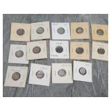 14 Early Canada SILVER 5 Cent Coins