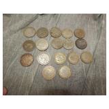 17 British SILVER Half Crowns 7.59 Troy OZ