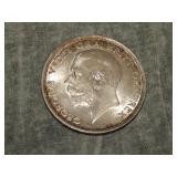 1918 British SILVER Half Crown AU to me U Grade