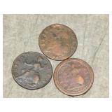 1759, 1723, 1700 British Half Penny Coins