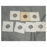 7 Old British SILVER Threepence