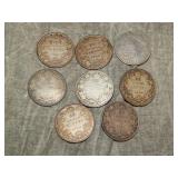 8 older Canada SILVER 25 Cent Coins BETTER DATES