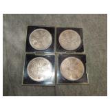 4 UNC British 1953 5 Shilling coins