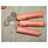 3 Rolls 1943 PD&S STEEL Lincoln Cents (circulated)