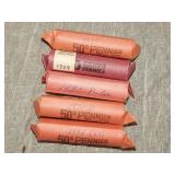 Rolls 1928, 29, 30 P&D, 34 Wheat back cents