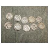 10 90% SILVER Dimes