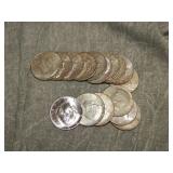 16 Kennedy 40% SILVER Half Dollars