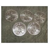 5 American Eagle .999 SILVER Troy Ounce Coins
