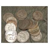 20 Frankln 90% SILVER Half Dollars
