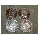 4 PROOF 40% SILVER Half Dollars