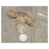 40 Washington SILVER Quarters 1964 & Earlier