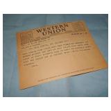 1936 Telegram to Walter Gibson frm Dave re: Books