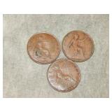 3 1919 KN British Penny Coins BETTER DATE