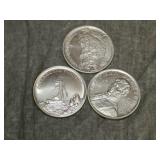 3 Sterling Silver Medallions by Heraldic art 1970s