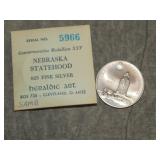 Heraldic Art Sterling Silver Medallion Nebraska