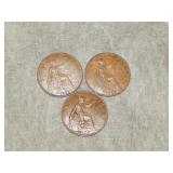 3 1922 British Penny Coins BETTER DATE