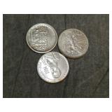 3 Sterling Silver Medallions by Heraldic art 1960s