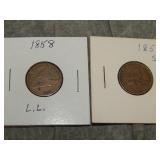 1858 LL & SL Flying Eagle Cents