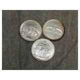 3 Sterling Silver Medallions by Heraldic art 1960s