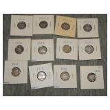 12 Barber SILVER Dimes