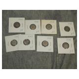 8 British SILVER Threepence