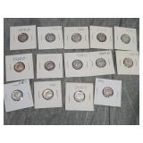 14 SILVER Mercury Dimes