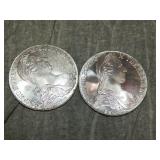 Pair of M. Theresa (1780) .833 SILVER Restrikes