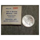 Heraldic Art Sterling Silver Medallion JFK
