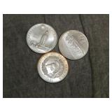 3 Sterling Silver Medallions by Heraldic art 1960s