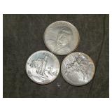 3 Sterling Silver Medallions by Heraldic art 1960s