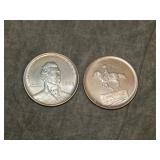 2 Sterling Silver Medallions by Heraldic art 1970s