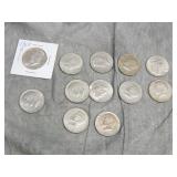 12 40% SILVER Kennedy Half Dollars