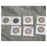 7 SILVER Washington Quarters 1964 & Earlier
