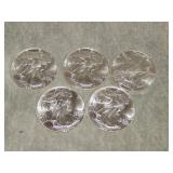 5 American Eagle .999 Silver Troy Ounce Coins
