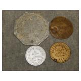 4 Uncommon Antique Merch. Trade Tokens