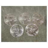 5 American Eagle .999 Silver Troy Ounce Coins