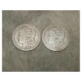 1890 O & 1887 O Morgan SILVER Dollars